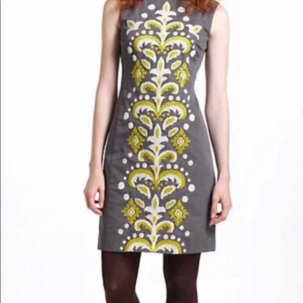 Tabitha embroidered grey dress